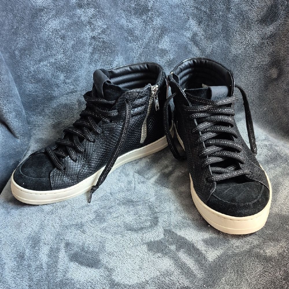 P448 Recycled Sneaker Women's Size 38 Black with Snakeskin Pattern